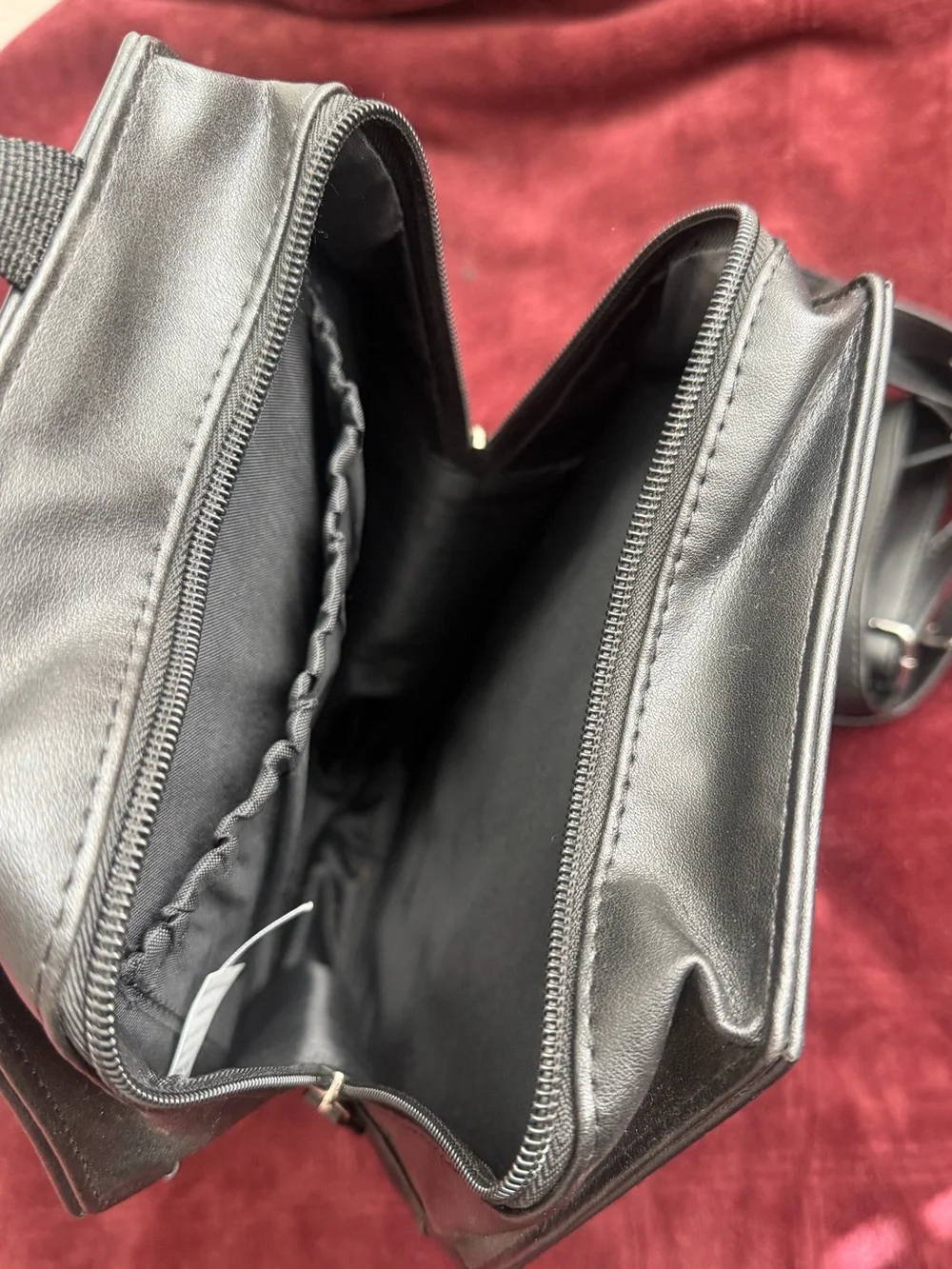 Spencer's Black Textured Tote Interior - Branded Lining